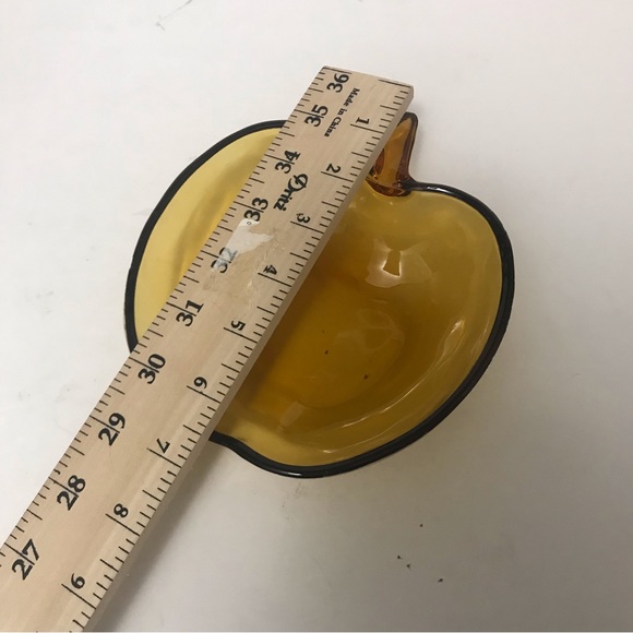 6 Vintage Amber Glass Apple Bowl Set - Picture 3 of 7